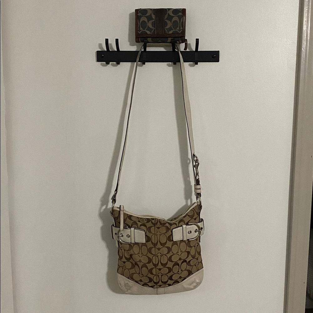 COACH REHAB BUNDLE 
Coach Tan and Cream Crossbody and denim wallet.